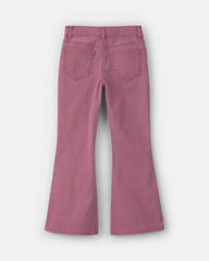 Girls Twill Flare Pants - Purple