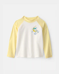 Toddler Boy 2-Piece Lemon Rashguard & Swim Trunk Set - Yellow/Blue/White