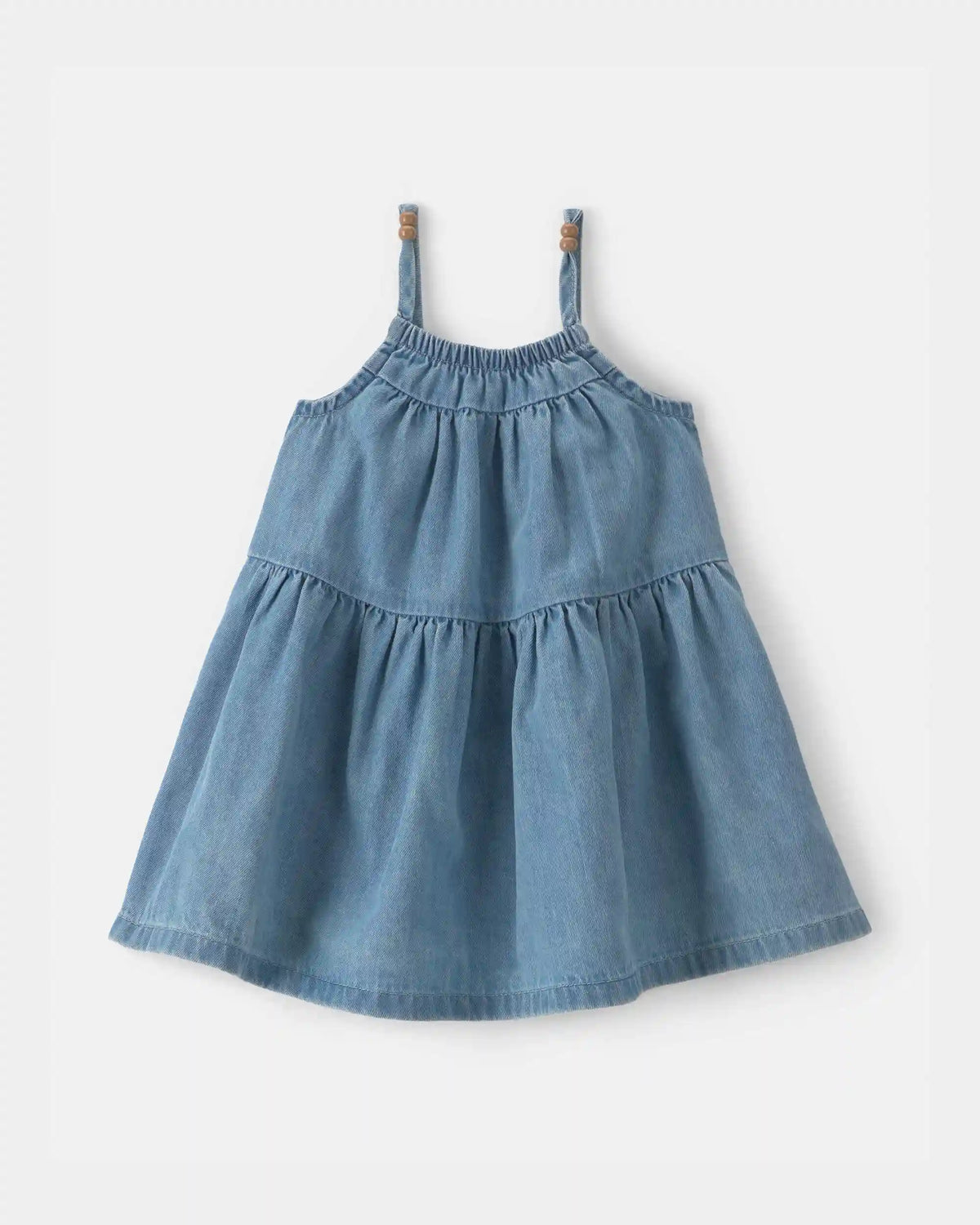 Baby Girl Denim Chambray Dress - Light Wash