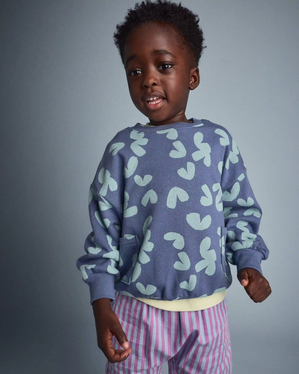 Toddler Otter Sweatshirt™ with Pockets in Abstract Print - Slate Blue