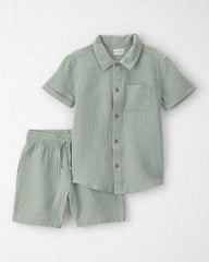 Boys 2-Piece Organic Cotton Gauze Top & Short Set