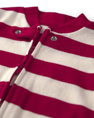 Baby Organic Cotton Ribbed Sleep & Play Pajamas in Stripes