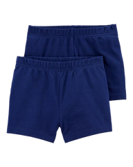 Baby Girl 2-Pack Cartwheel Shorts - Navy