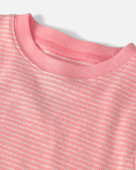 Baby Girl 2-Piece Organic Cotton Ribbed Pajama Set in Stripes