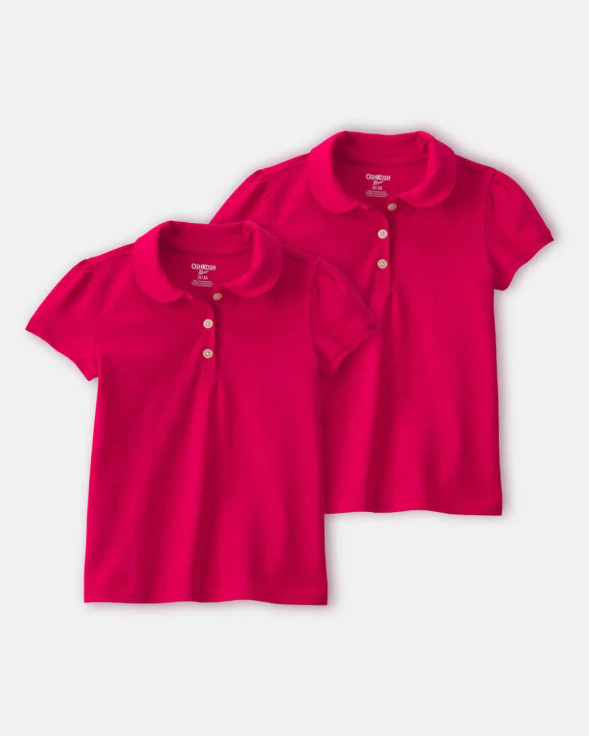 Toddler Girl 2-Pack Uniform Polo Shirts - Red