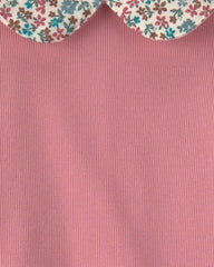 Girls 2-Piece Floral Fleece Long-Sleeve Top & Pant Set - Pink