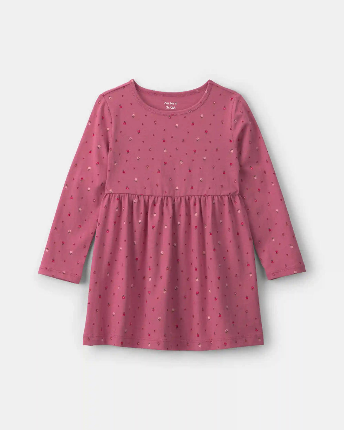 Toddler Girl Polka Dot Long-Sleeve Dress - Pink