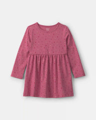 Toddler Girl Polka Dot Long-Sleeve Dress - Pink