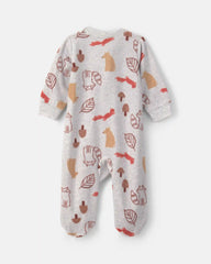 Baby Autumn Fleece 2-Way Zip Sleep & Play Pajamas - Grey