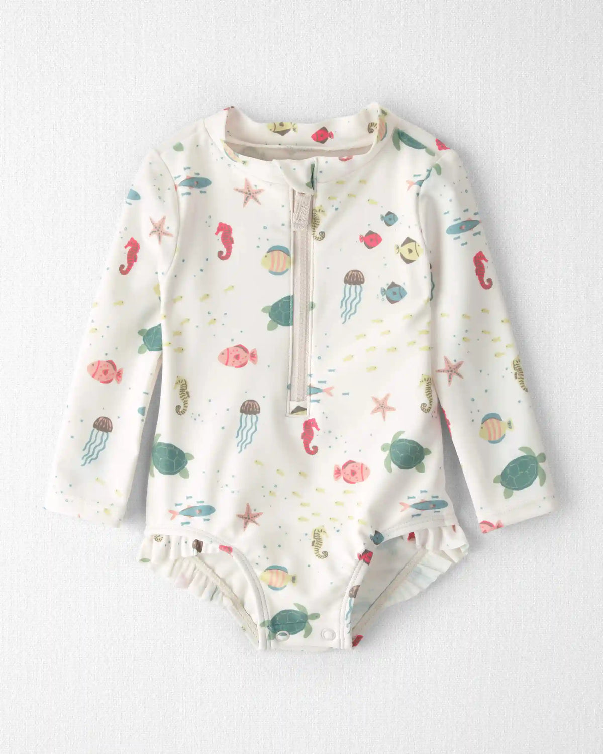 Baby Girl Recycled Rashguard Swimsuit in Under the Sea