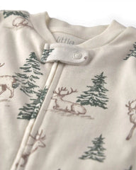 Baby Organic Cotton Sleep & Play Pajamas in Reindeer Forest