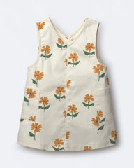 Toddler Girl Otter Pocket Jumper in Floral Print - Cream