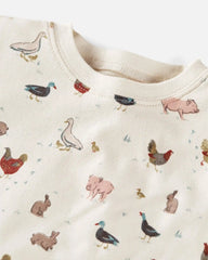 Toddler Organic Cotton Pajamas in Farm Friends