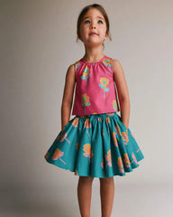 Toddler Girl Avenue Twirl™ Mini Skirt in Floral Print - Teal