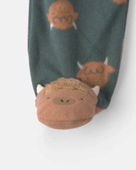 Baby Boy Farm Fleece 2-Way Zip Sleep & Play Pajamas - Green