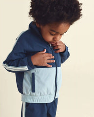 Toddler Boy Color Block Zip-Up Jacket - Blue