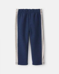 Toddler Boy 3-Piece Color Block Fleece Top & Pant Set - Navy Blue/Grey