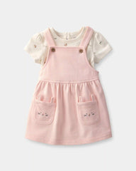 Baby Girl 2-Piece Easter Bunny Jumper Set - Pink/Ivory