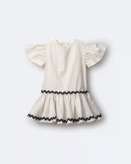 Toddler Girl Ric-Rac Short-Sleeve Dropwaist Dress - Cream