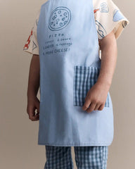 Toddler Pizza Apron with Otter Pockets - Blue