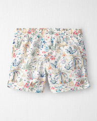 Toddler Boy Recycled Swim Trunks in Tropical Paradise