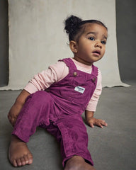 Baby Girl Corduroy Overalls - Purple