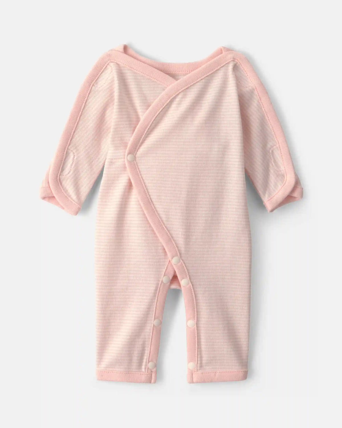 Baby Girl Striped 100% Cotton Sleep & Play Pajama - Pink