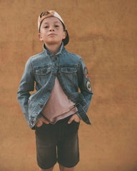 Boys Denim Drawstring Shorts - Black