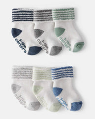 Baby Boy 6-Pack Striped Ankle Socks