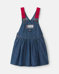 Toddler Girl Chambray Denim Skirtall - Medium Wash