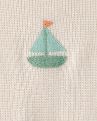 Baby 2-Piece Sailboat Crochet Top & Short Set - Cream