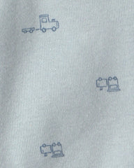 Baby Boy Train Side-Snap Tank - Blue
