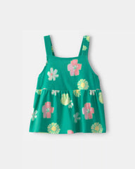 Girls Floral Tank Top - Green