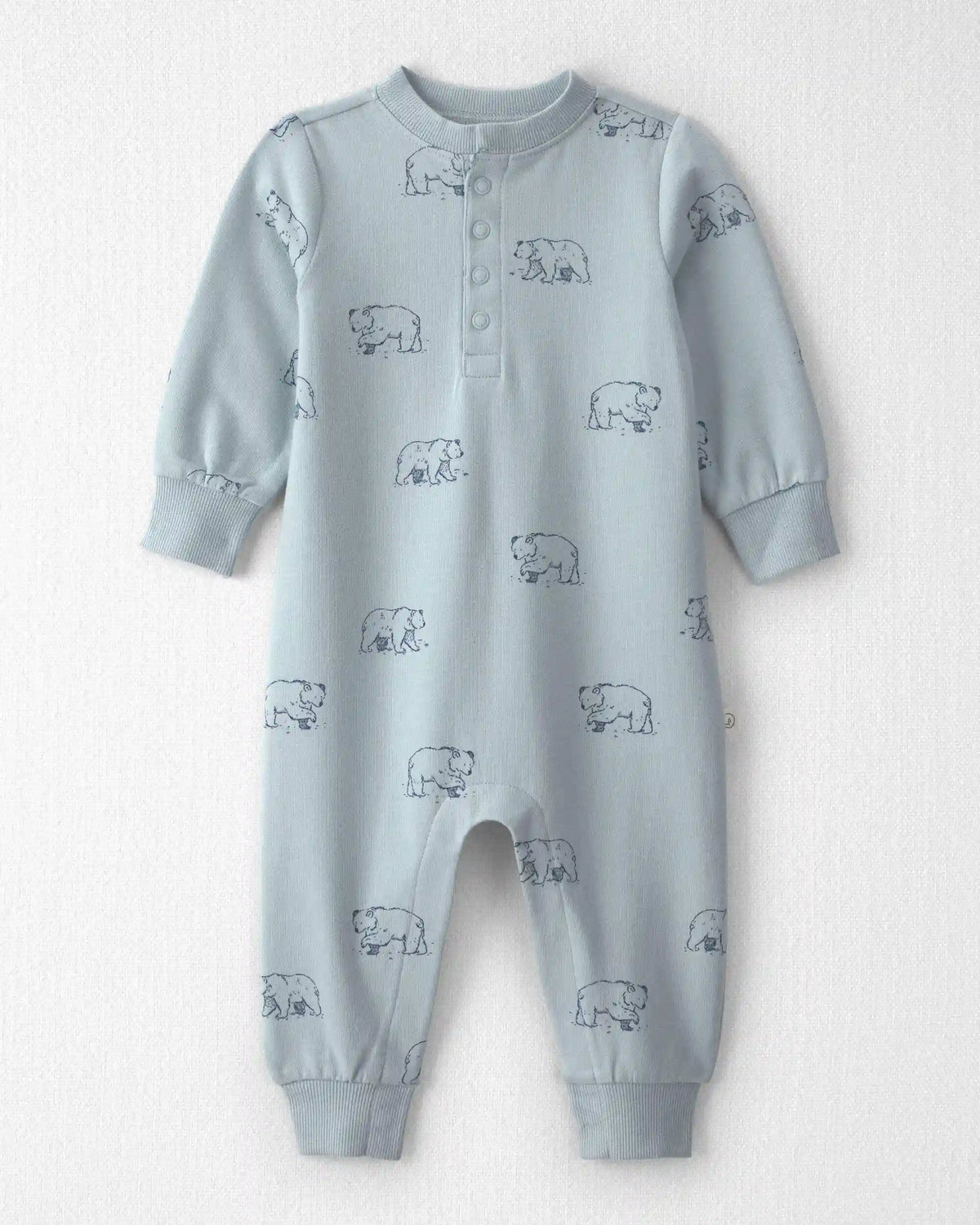 Baby Organic Cotton French Terry Jumpsuit in Winter Bears