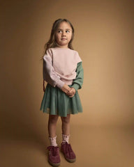 Toddler Girl Colorblock Pullover Sweatshirt - Light Pink/Mauve/Olive