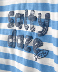 Baby Boy 2-Piece 'Salty Daze' Striped Graphic Tee & Shorts Set - Blue/White/Red