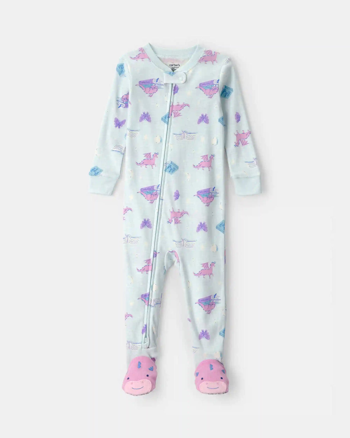 Baby Girl Fairy Tale 100% Cotton Snug Fit 1-Piece Pajama - Blue