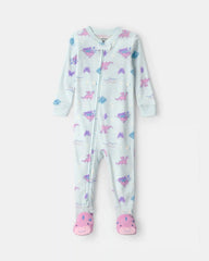 Baby Girl Fairy Tale 100% Cotton Snug Fit 1-Piece Pajama - Blue
