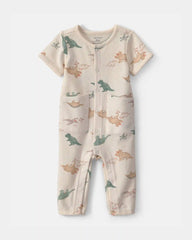 Baby Boy Dinosaur Jumpsuit - Ivory