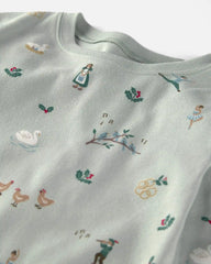 Kids 2-Piece Organic Cotton Pajamas in 12 Days of Christmas Print