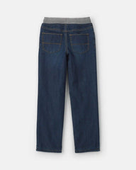 Boys Denim Pull-On Jeans - Dark Wash