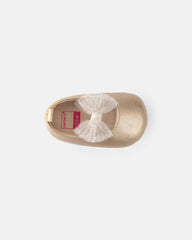 Baby Girl Metallic Bow Flats - Gold
