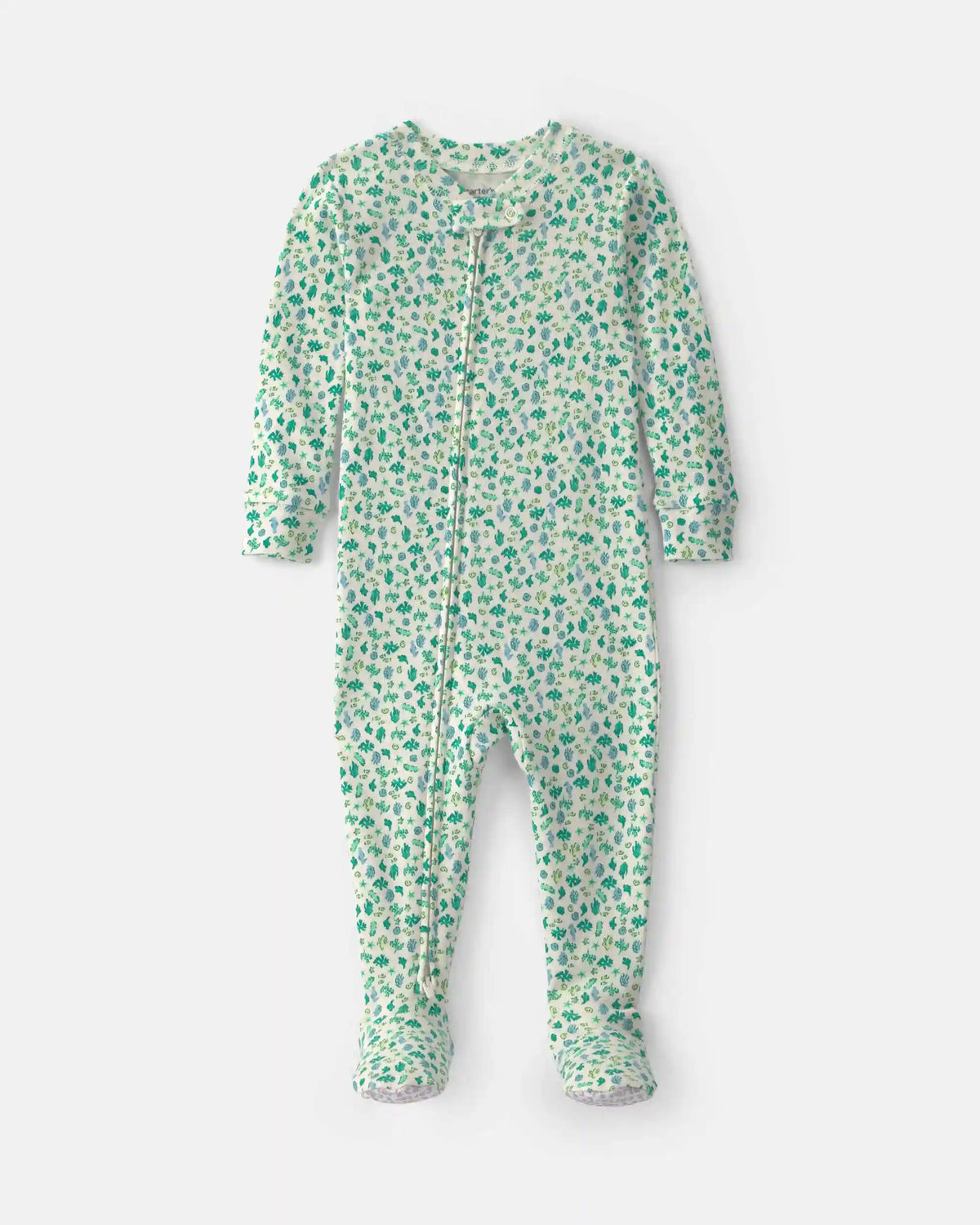 Baby Girl Sea Life 100% Cotton 1-Piece Pajama - Green