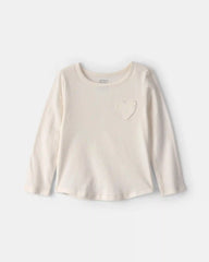 Toddler Girl Heart Long-Sleeve Top - Cream