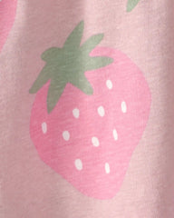 Toddler Girl Strawberry Short-Sleeve Dress - Pink