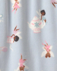 Girls Fairies Fleece Loose Fit Night Gown - Blue