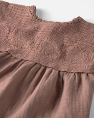 Baby Girl Organic Cotton Gauze Crochet Dress