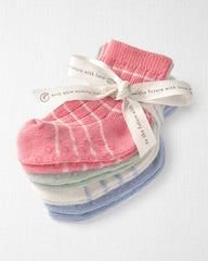 Baby Girl 4-Pack Slip Resistant Socks Made with Organic Cotton