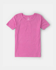 Girls PurelySoft Short-Sleeve Snug Fit 2-Piece Pajama Set - Pink