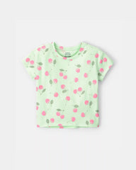 Girls Cherry Top - Green
